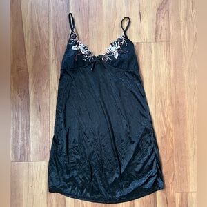 Black Silky Slip Dress